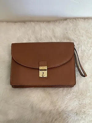 Gucci Vintage Cognac Leather Clutch With Lock And Key • $275