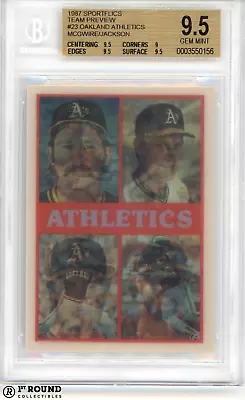 Mark McGwire (Oakland A's) BGS 9.5: 1987 Sportflics Team Preview Rookie HGIP • $37.49