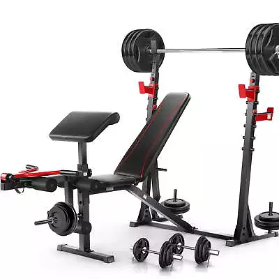 VIBESPARK Adjustable Weight Bench 900LBS Olympic Weight Bench Set Home Gym • $281.24