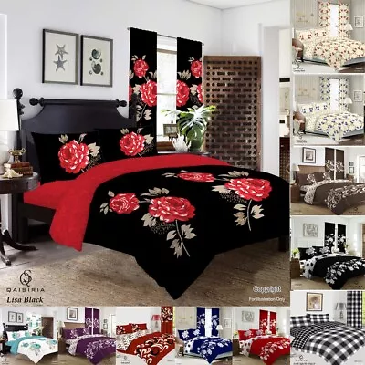 £15.99 • Buy New Duvet Set Quilt Cover Fitted Sheet Pillow Cases Or Matching Curtains