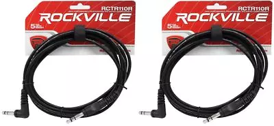 2 Rockville RCTR110R-B 10' 1/4  TRS Right Angle - 1/4  TRS Straight Cable • $14.95