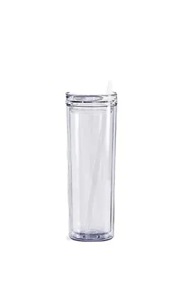 $8 • Buy Double Wall Insulated Skinny Acrylic Tumblers With Straw