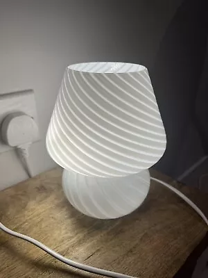 Murano Glass Swirl White Lamp • £60