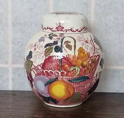 Mason's Ironstone Fruit Basket Ginger Jar Small Vintage • £11