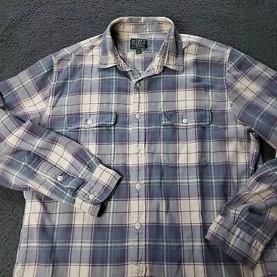 J Crew Sporting Goods Plaid Button Shirt Mens Size L Large Long Sleeve  • $15.10