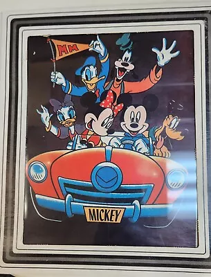 Disney Mickey Mouse Print With 8 X 10 Glass & Cardboard Frame • $20