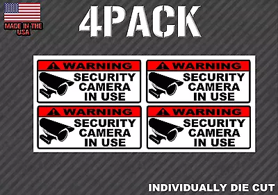 4 Pack LARGE Warning Video Surveillance Security Sticker Decal - Burglar Alarm  • $4.99