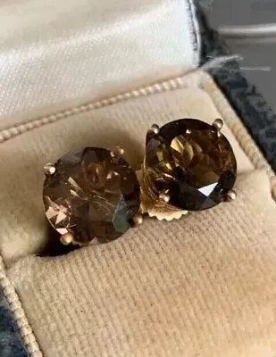 1Ct Round Cut Lab-Created Chocolate Diamond Stud Earrings  14K Rose Gold Plated • $44.24