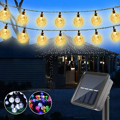 20/30/50/60/100 LED Solar String Lights Garden Party Fairy Retro Bulb Ball Decor • £7.99