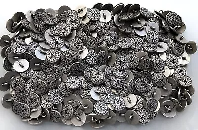 12mm 15mm Antique Aged Silver Filigree Flower Metal Shank Buttons Button Q334A-B • £2.49