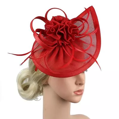 Women Wedding Hair Accessories Fascinator Hat Mesh Headband Hair Clip Tea Party • £8.81