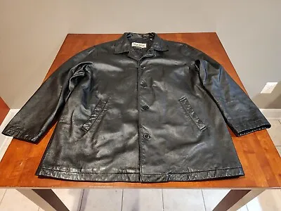 VINTAGE Wilsons M. Julian Men’s Size XL Black Leather Jacket Pea Coat • $44.99