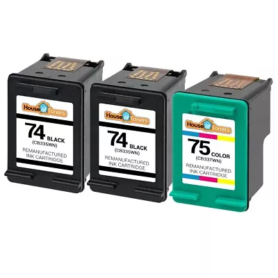 3pk 74 75 Cartridges For HP Photosmart C4480 C4500 C4540 C5200 C5240 C5290 C5550 • $13.45