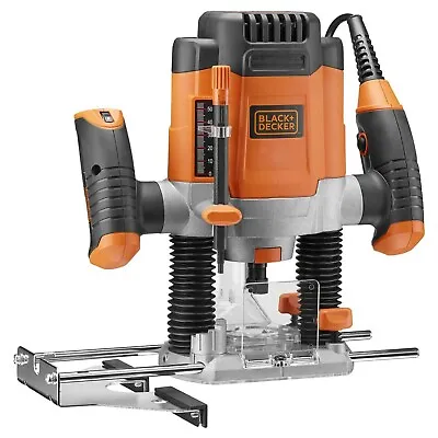 Black & Decker KW1200EKA 1200W 6.35mm Plunge Router With Accessories And Kit Box • £98.59