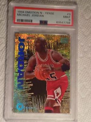 MICHAEL JORDAN PSA 9 Mint 1994-95 Skybox Emotion N-Tense #3 • $400