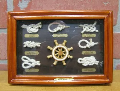 MARSEILLE Boat Ship Nautical Knots Rope Wheel France Vintage Souvenir Framed • £23.13