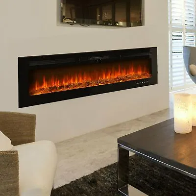 60'' Electric Fireplace Recessed Wall Mounted Fireplace Heater Remote Control US • $188.99