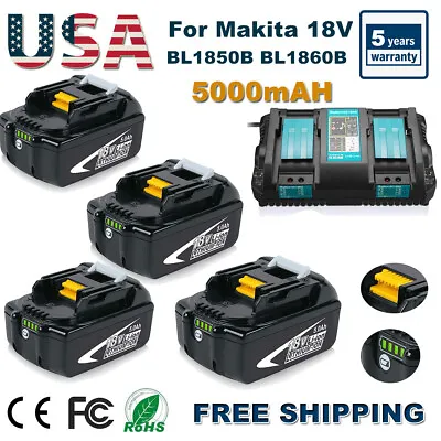 For Makita 18V BL1850B Battery Lithium‑Ion 5.0AH BL1860 BL1890 LXT400 Charger  • $33.95