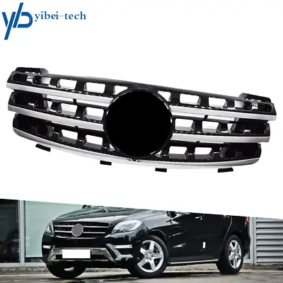 Front Hood Grille Black Trim Grill Fit For 2005-2008 Mercedes ML350 W164 3 Fin • $47.99