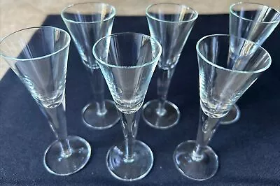 Vintage Cordial Glasses Clear Glass Stunning Set Of 6 Never Used • $16.95