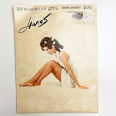 Vintage Hanes Seamless Stockings - 9.5-10-10.5 - 210 Nude Beige Nylon • $10