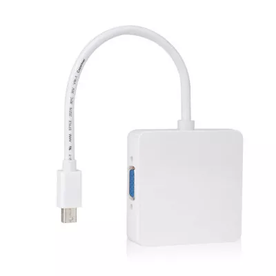 Mini Display Port DP To HDMI VGA DVI Converter For Macbook Pro Air Mac White • £7.49