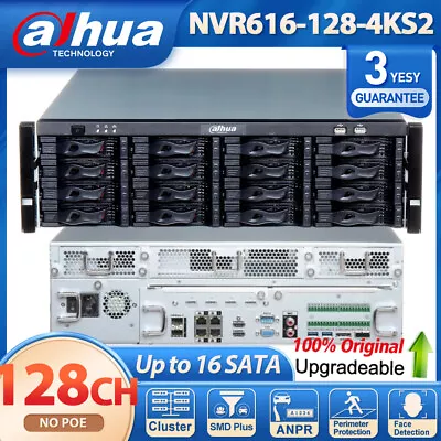 New Dahua NVR616-128-4KS2 128CH 16SATA 4K NVR Ultra 3U AI Network Video Recorder • $2071