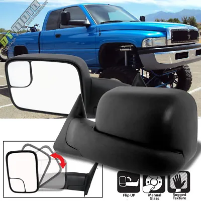 Left+Right 1994-2001 Dodge RAM 1500 94-02 2500/3500 Flip Up MANUAL Tow Mirrors • $59.96