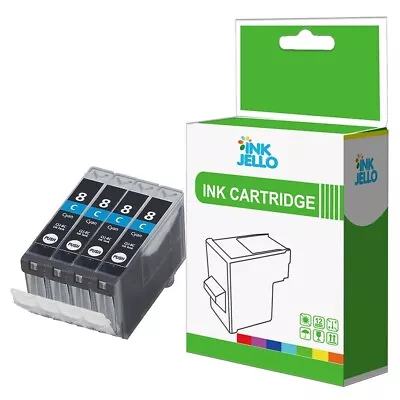 4 Cyan Ink Cartridge For Canon Pixma IP3300 IP3500 IP4200 IP4300 IP4500 CLI-8C • £7.46