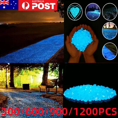 $22.99 • Buy 1200PCS Blue Glow Luminous Pebble Stone In The Dark Fish Tank Aquarium Garden