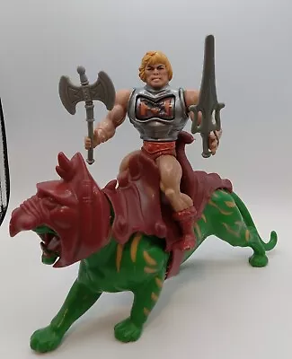 Vintage Mattel MOTU He Man And Battle Cat 1983 Action Figure Lot Complete NICE  • $49.99