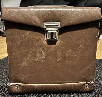 Brown Faux Leather 45 RPM Storage Box  7  Records Vintage Transport Case (1) • $7.99