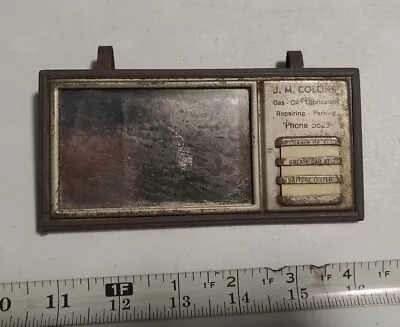 Vtg J. M. Collins Mechanic? Advertising Car Visor Mirror Celluloid Oil Change • $39.99