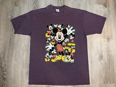 Mickey Mouse Walt Disney Company Velva Sheen Vintage T-Shirt Size L Color Purple • $11.04