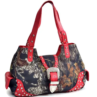 Women's Medium Handbags Studded Camouflage Shoulder Bag Casual Travel Purses • $29.99
