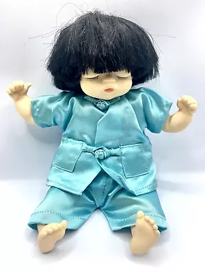 Vintage Mieler Dolls Asian Baby Doll 7 1/2” Eyes Closed JMB Jacobsen Blue Outfit • $28.50
