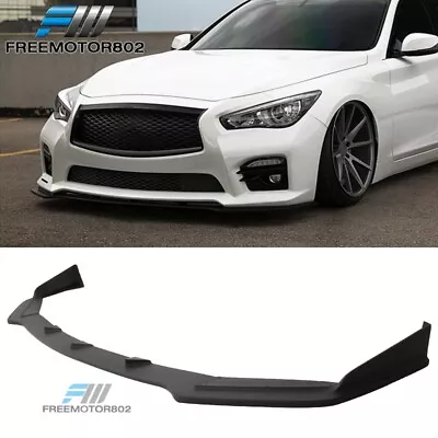 Fits 14-17 Infiniti Q50 Sport Front Bumper Lip Unpainted Black PU Chin Spoiler • $79.99