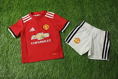 Manchester United 2017-2018 Football Kit Shirt Jersey Shorts Home Adidas Kids • $10.19