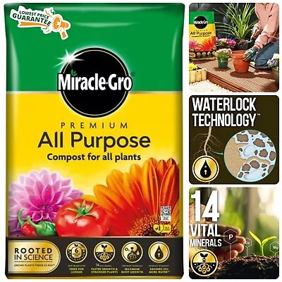 Miracle Gro All Purpose Enriched Compost Garden Plant Veg Growing Soil 40L • £43.91