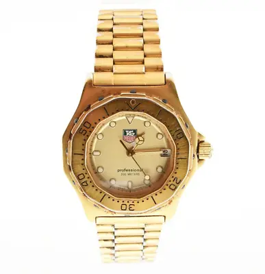 TAG Heuer 3000 Professional 934.413 Gold Quartz Men's Wrist Watch Japan Used • $274.99