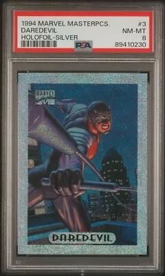 1994 Marvel Masterpieces Daredevil Holofoil Silver #3 PSA 8 NM • $1