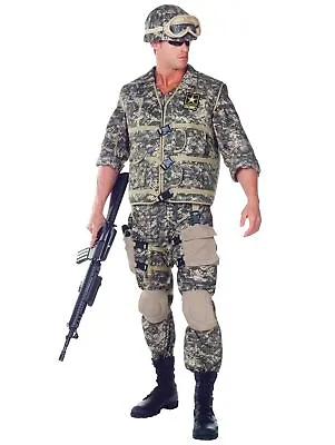 US Army Ranger Deluxe Soldier Military Uniform Navy Combat Men Costume Plus XXL • $105.25