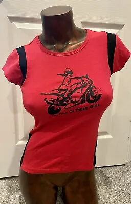 $17.99 • Buy Women's Va Va Vroom Fitted Red  One Of Those Girls  T Shirt Motorcycle Nwt Small