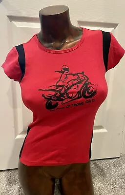 Women's Va Va Vroom Fitted Red  One Of Those Girls  T Shirt Motorcycle Nwt Small • $17.99