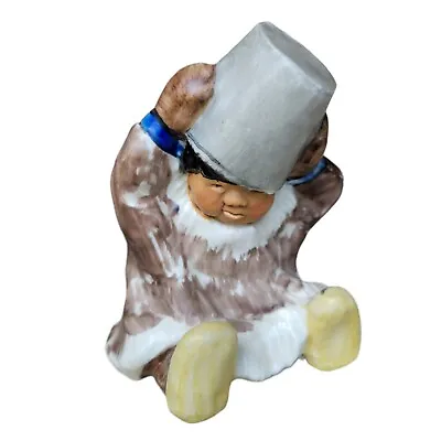 C. Alan Johnson 1962 Eskimo Figurine ‘Ahtoon’ Boy Child With Bucket On His Head. • $61.87
