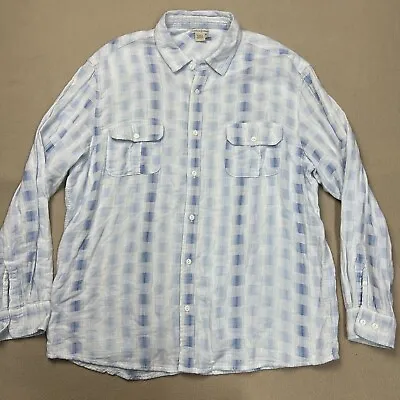 Carbon 2 Cobalt Shirt Mens XL White Blue Cloud Bar Long Sleeve Button Down • $27.77