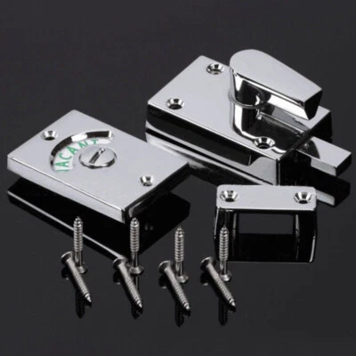 $15.70 • Buy Chrome Bathroom WC Toilet Privacy Door Lock Latch Indicator Bolt Vacant Engaged