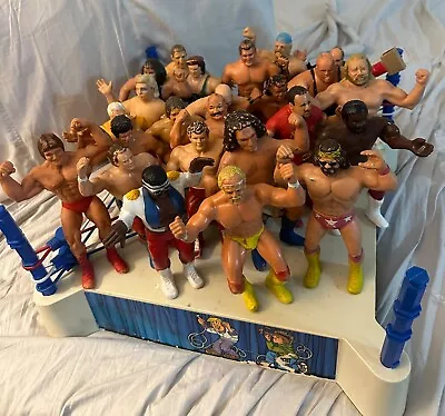 Huge LOT! Vintage WWF WWE WRESTLING LJN Fling Em’ Ring And 25 Figures!! • $299.99