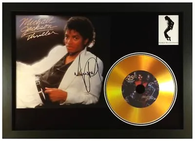 Michael Jackson 'thriller' Signed Photo Gold Disc Collectable Memorabilia Gift • £17.99