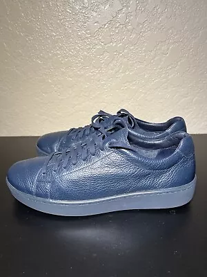 Vince Slater Navy Blue Leather Sneakers Size 12 Dress Office Sneaker Shoes • $19.99